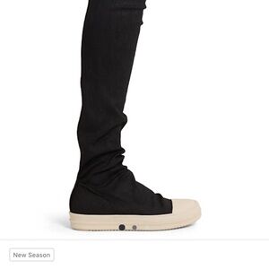 Rick Owens Black High-Tops with Cream Sole